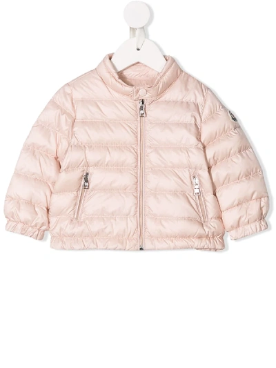 Moncler Babies' Zip-up Padded Jacket In Pink