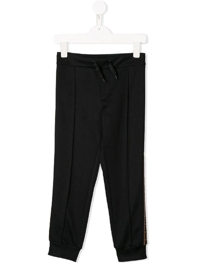 Fendi Kids' Ff Cotton-blend Sweatpants In Black