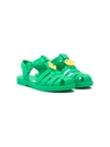Gucci Kids' Gg Anchor Jelly Sandals In Green