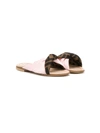 Fendi Kids' Ff Twist Strap Sandals In Pink