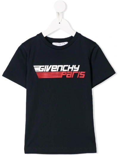 Givenchy Kids' Logo Print T-shirt In Blue