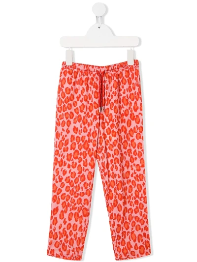 Kenzo Kids' Leopard Print Trousers In Pink