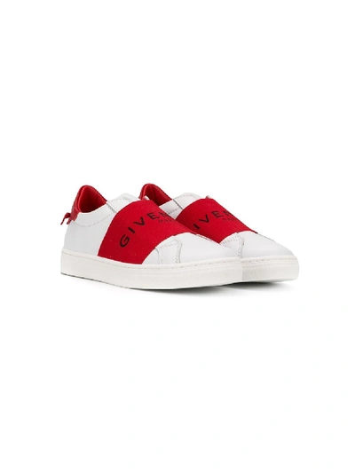 Givenchy Kids' Logo Strap Sneakers In White
