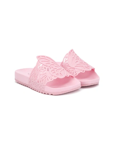 Sophia Webster Mini Kids' Butterfly Slip-on Sandals In Pink