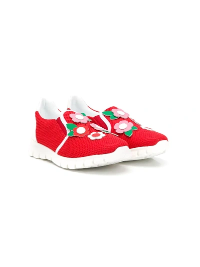 Ermanno Scervino Junior Kids' Slip-on Mesh Trainers In Red