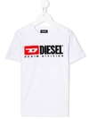 Diesel Kids' Tjustdivision T-shirt In White