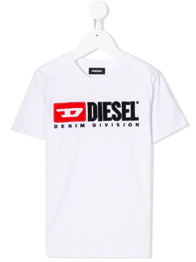Diesel Kids' Tjustdivision T-shirt In White