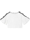 BURBERRY LACE TRIM EMBROIDERED COTTON TOP