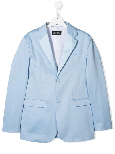 Dsquared2 Teen Single-breasted Blazer In Blue