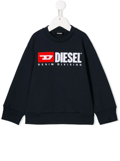 Diesel Kids' Screwdivision Over Sweatshirt In Blue