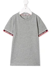Moncler Kids' Logo Trim T-shirt In Gray