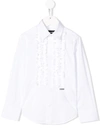 Dsquared2 Kids' Ruffle-trimmed Shirt In White