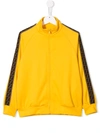 Fendi Kids' Logo Trim Jersey Sweatshirt In Yellow