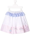 Simonetta Panelled Ruffled Skirt In White