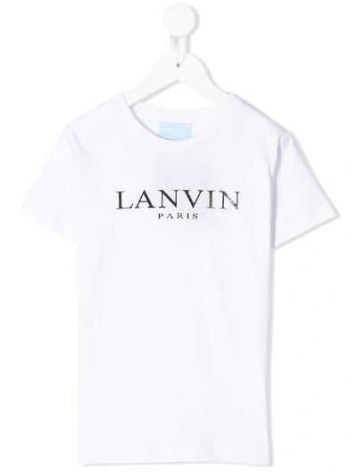 Lanvin Enfant Kids' Logo Print T-shirt In White