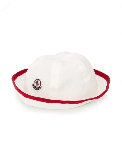 Moncler Babies' Logo Bucket Hat In White