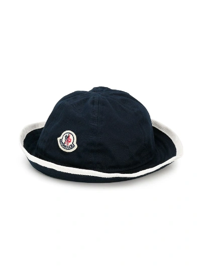 Moncler Babies' Logo Bucket Hat In Blue