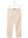 Emporio Armani Kids' Slim-fit Tailored Trousers In Neutrals