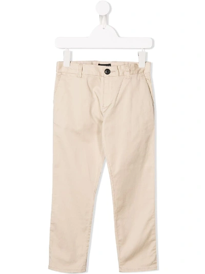 Emporio Armani Slim-fit Tailored Trousers In Neutrals