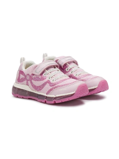 Geox Kids' Lace-up Low Trainers In Pink
