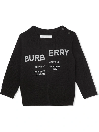 Burberry Babies' Horseferry Print Cashmere Jumper In Black