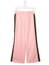 Fendi Kids' Side-stripe Track Trousers In Pink