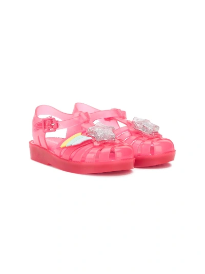 Mini Melissa Kids' Glitter Rainbow Sandals In Pink
