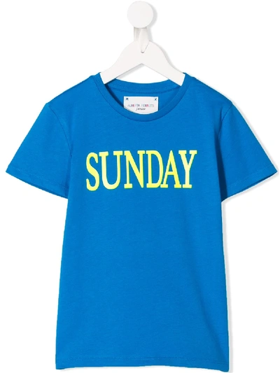 Alberta Ferretti Kids' Sunday Print T-shirt In Blue