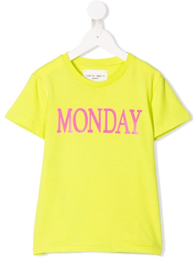 Alberta Ferretti Kids' Monday Print T-shirt In Yellow