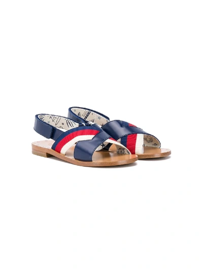 Gucci Kids' Colour-block Sandals In Blue