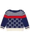 GUCCI Baby GG and stripes knit sweater