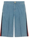 GUCCI CHILDREN'S DENIM PANT WITH WEB