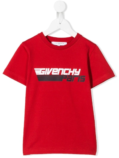 Givenchy Kids' Logo Print T-shirt In Red