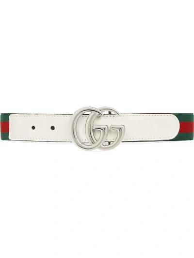 Gucci Kids' Children's Elastic Web Belt In White