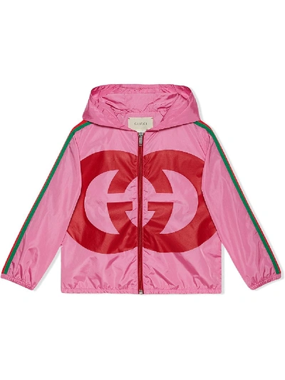 Gucci Kids' Children's Nylon Jacket With Interlocking G In Pink