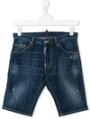 Dsquared2 Kids' Slim-fit Denim Shorts In Blue