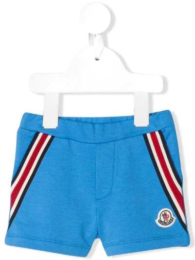 Moncler Babies' Contrast Striped Detailed Shorts In Blue