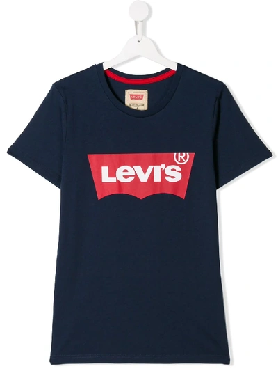 Levi's Teen Logo Print T-shirt In Blue
