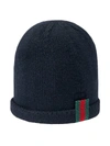 GUCCI BABY KNITTED HAT WITH WEB