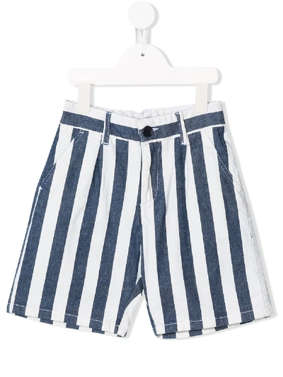 Paolo Pecora Kids' Striped Shorts In Blue
