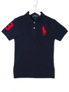 Ralph Lauren Kids' Contrast Logo Polo Shirt In Blue