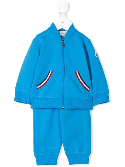 Moncler Babies' Stripe Pocket Tracksuit In Blue