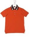 Gucci Kids' Button Up Polo Shirt In Orange