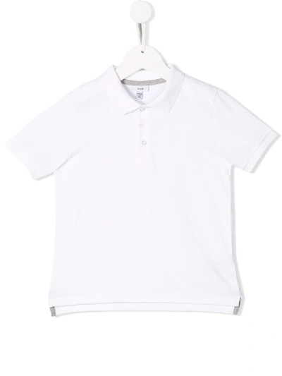 Knot Kids' Ribbed Collar Polo T-shirt In White