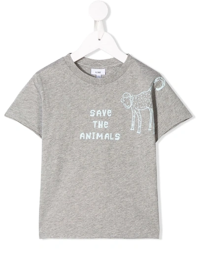 Knot Kids' Save The Animals T-shirt In Grey
