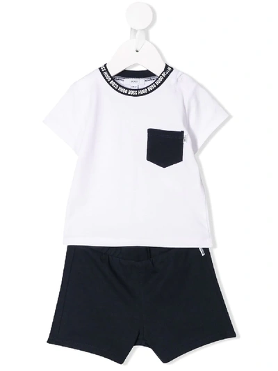 Hugo Boss Babies' Contrast Two-piece Set In White