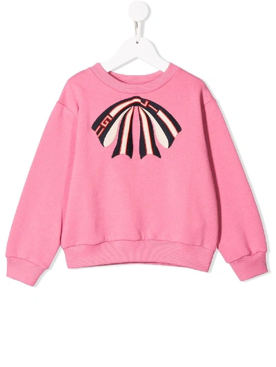 Gucci Kids' Logo Bow Sweatshirt In Pink