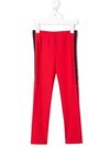 Gucci Kids' Web Lined Leggings In Red