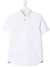 Paul Smith Junior Shortsleeved Button Shirt In White