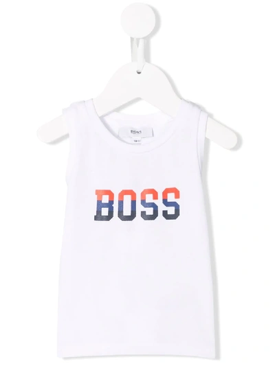 Hugo Boss Babies' Logo Printed Vest In White